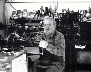 Herbie Haven in his workshop - Photo courtesy of Rogene Bessette